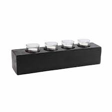 CANDLE CENTERPIECES BLACK - 4 LIGHT ()